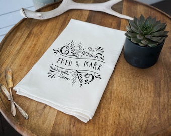Personalized Dish Towel - Custom Dish Towel - Dish Towel Wedding Gift - Personalized Gift - Custom Tea Towel - Flour Sack Towel - 020