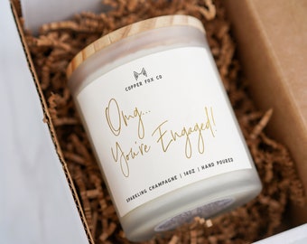 You're Engaged Candle Engagement gift for friends Omg You're engaged Engagement party gift Engagement gift for her She said yes gift