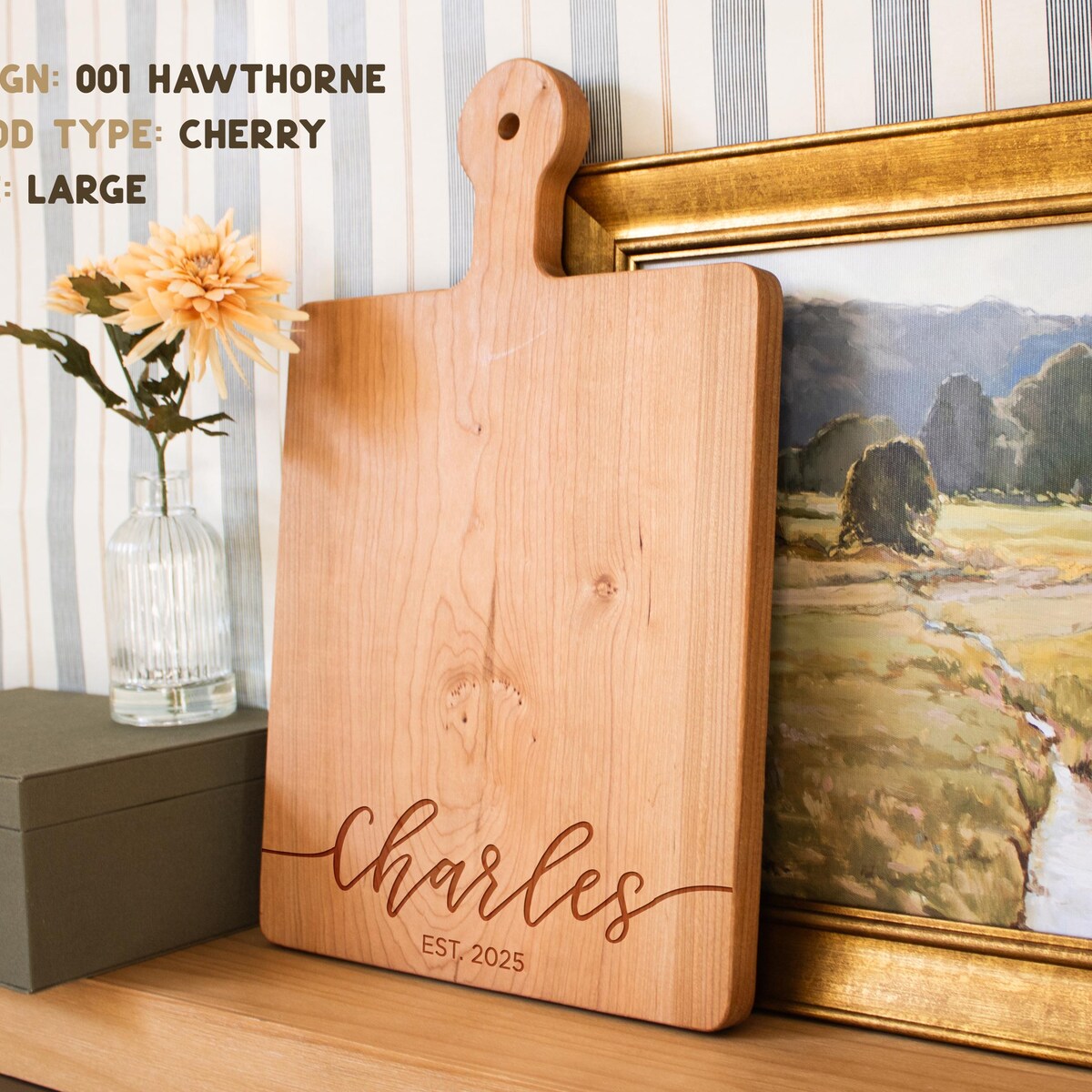 Personalized Cutting Board: Custom Wedding, Engagement, Bridal Shower, Housewarming Gift & Christmas Gift | Engraved Charcuterie Board