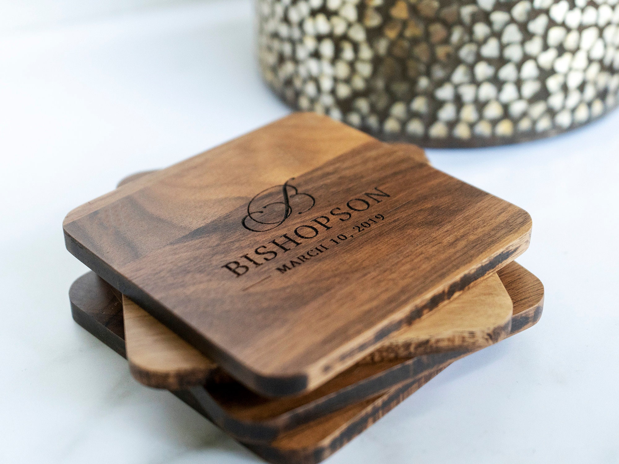 Personalized Wood Coasters / Engraved Coasters/ Custom Wood