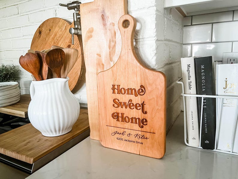Personalized Cutting Board: Custom Housewarming, First Home & Closing Gift | Home Sweet Home | Mother's Day image 5