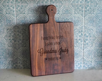 Everything Tastes Better When Grandma Makes it Mother's Day Gift for Grandma Gift for Nana Personalized Charcuterie Cutting Board