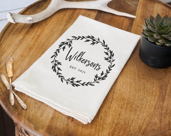 Personalized Dish Towel - Custom Dish Towel - Dish Towel Wedding Gift - Personalized Gift - Custom Tea Towel - Flour Sack Towel - 005
