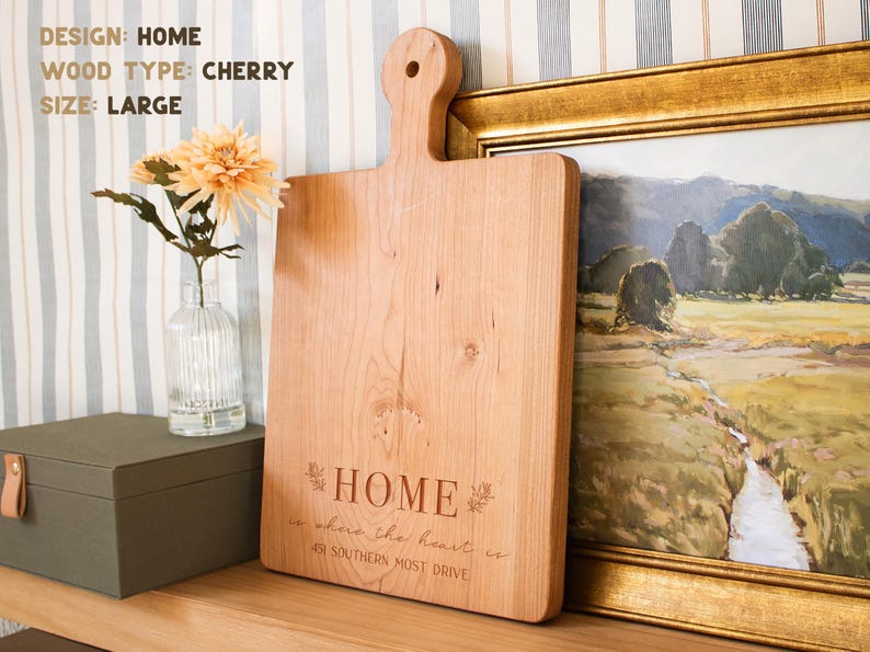 Personalized Cutting Board: Custom Housewarming, First Home & Closing Gift | Home Sweet Home | Mother's Day image 11