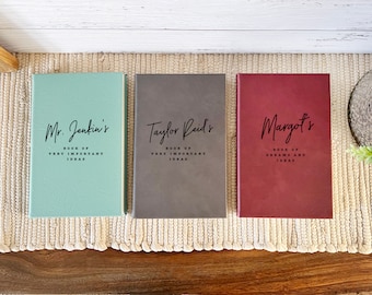 Regalo personalizado para el maestro, regalo de regreso a clases, agradecimiento al maestro, regalo para el maestro n.° 1, cuaderno para maestro, diario de cuero, cuaderno 031