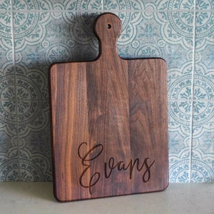 Engraved Cutting Board Personalized Mothers day Gift Charcuterie board with handle Cheese Board Engagement Gift Bridal Shower Gift - 029