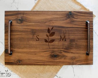 Mother's Day Gift for Couple Bridal Shower Gift, Gift for Couple, Personalized Serving Tray, Wood Serving Tray, Custom wedding gift