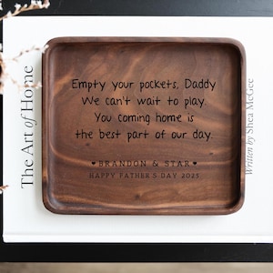 Valet Tray | Empty your Pockets Daddy Custom Father's day Gift for Dad | Custom Leather Catchall Personalized Engraved Best Dad Gifts