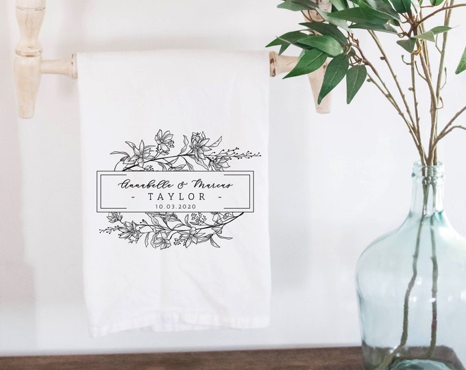 Personalized Dish Towel - Custom Dish Towel - Dish Towel Wedding Gift - Personalized Gift - Custom Tea Towel - Flour Sack Towel - 082