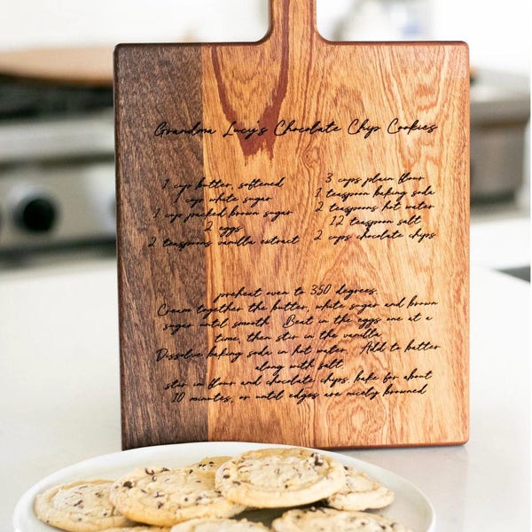 Handmade Gift Mothers day Gift for Mom | Handwritten Recipe Cutting Board with Family Recipe | Mother in Law Gift Gift for Mother