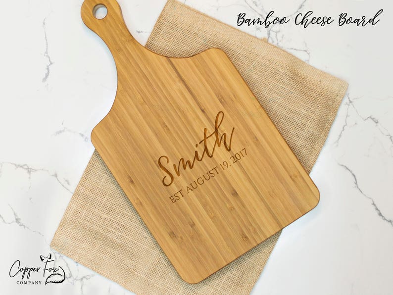 monogram cutting board Custom Engagement Gift for couple Personalized Bridal Shower Gift Wedding Gift Personalized Cheese Board 008