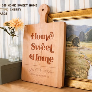 Personalized Cutting Board: Custom Housewarming, First Home & Closing Gift | Home Sweet Home | Mother's Day image 9