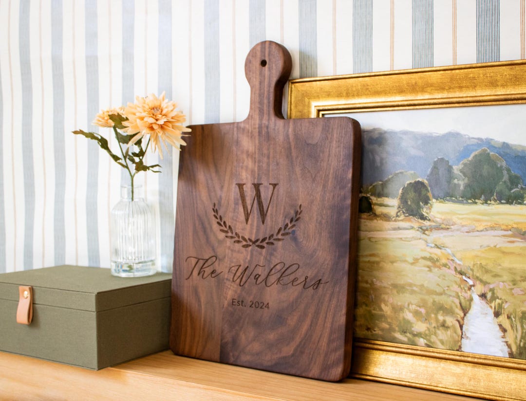 Personalized Cutting Board: Custom Wedding, Engagement, Bridal Shower, Housewarming Gift & Christmas Gift | Engraved Charcuterie Board