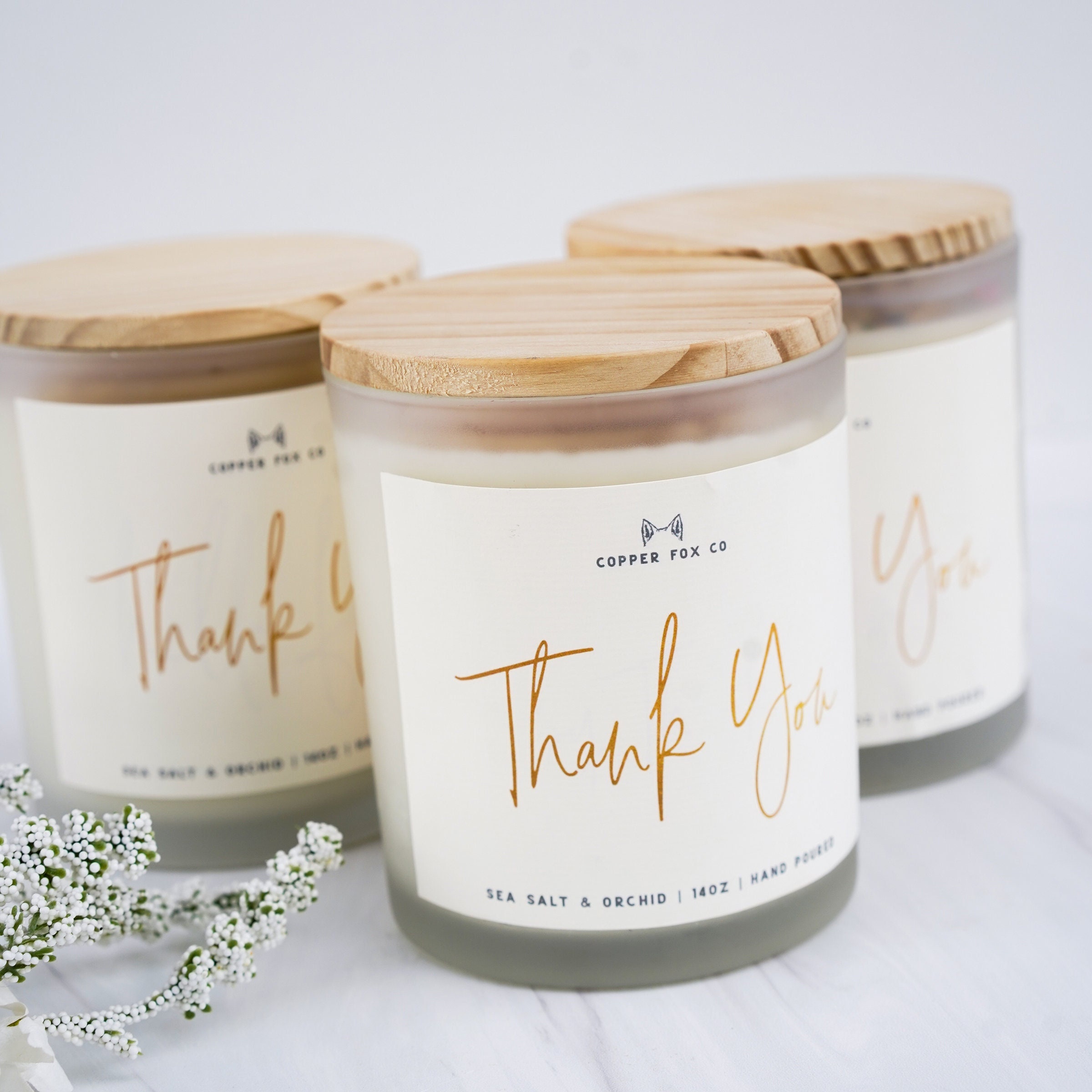 Thank You Candle Soy Candle Hand Pour Candle High Quality Fragrance Candles Small thank you gift Idea thinking of you business thank you
