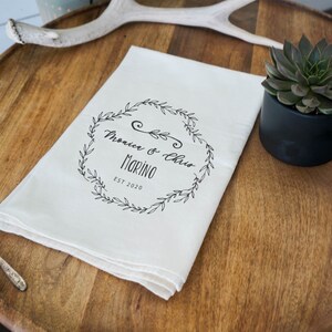 Personalized Dish Towel - Custom Dish Towel - Dish Towel Wedding Gift - Personalized Gift - Custom Tea Towel - Flour Sack Towel - 015
