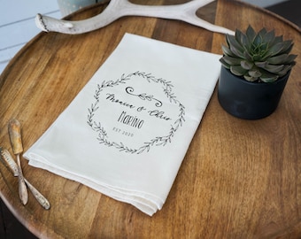 Paño de cocina personalizado - Paño de cocina personalizado - Paño de cocina para regalo de boda - Regalo personalizado - Paño de cocina personalizado - Paño de harina - 015