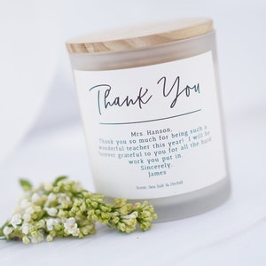 Thank You Gift Thank you Candle Personalized Candle Wedding Thank you Nurse Gift Gift for Coworker Hostess Gift Teacher Thank You image 6