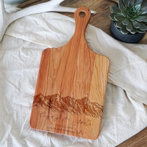Personalized Cutting Board: Mountain Theme Gift for Couples, Weddings, Bridal Showers, Engagements, Colorado, Hiking Couples & Mother's Day image 5