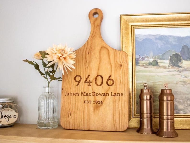 Personalized Cutting Board: Custom Housewarming, First Home & Closing Gift | Home Sweet Home | Mother's Day image 2