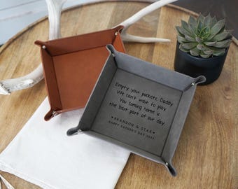 Empty your Pockets Daddy We can't Wait to Play Catchall Tray Custom Christmas Gift for Dad Personalized Gift from Kids Daddy Gift