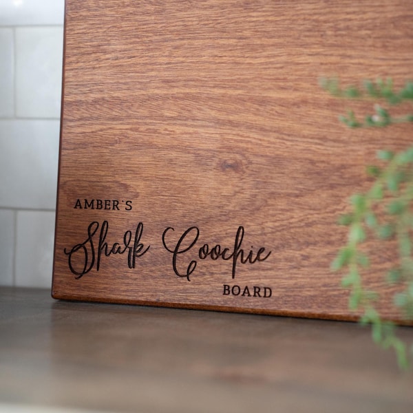 Shark Coochie Board-Personalized-Funny Cutting Board-funny Charcuterie board-White Elephant Gifts-Funny Christmas Gift S29
