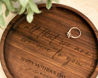 Mother's Day Gift for Mom Personalized | Personalized Wooden Ring Tray Gift for Mom | Engraved | Gift for Grandma | Gift for Mom