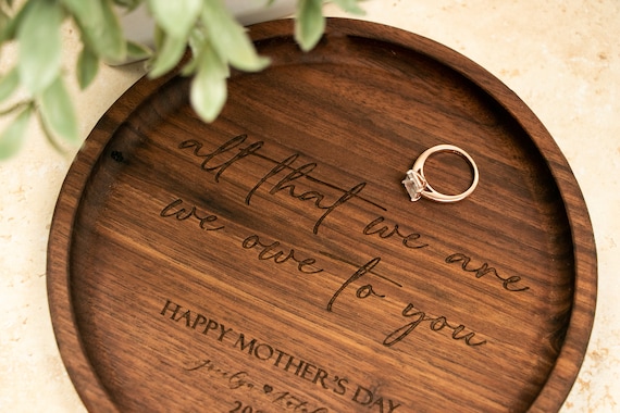 Ring Tray Christmas Gift Ideas | Personalized Wooden Ring Tray Gift for Mom | Engraved Handmade Gift | Gift for Grandma | Gift for Mom
