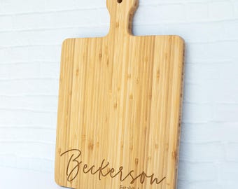 Personalized Bamboo Cutting Board: Custom Charcuterie Gift for Couples, Weddings, Housewarming