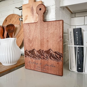 Mountain Wedding Gift Charcuterie Board, Wedding gift for mountain wedding Cabin Wedding Hiking Couple Gift Mothers day Gift - 033