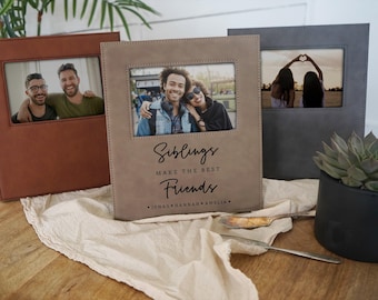 Gift for Siblings - Personalized photo frame - Siblings make the best friends.  Gift for sister from brother from sister - F09