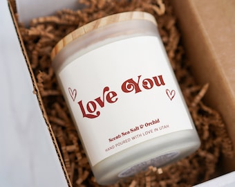 Love You Candle Gift for her Valentines day gift Simple Gift Idea Valentines day candle gift idea anniversary gift