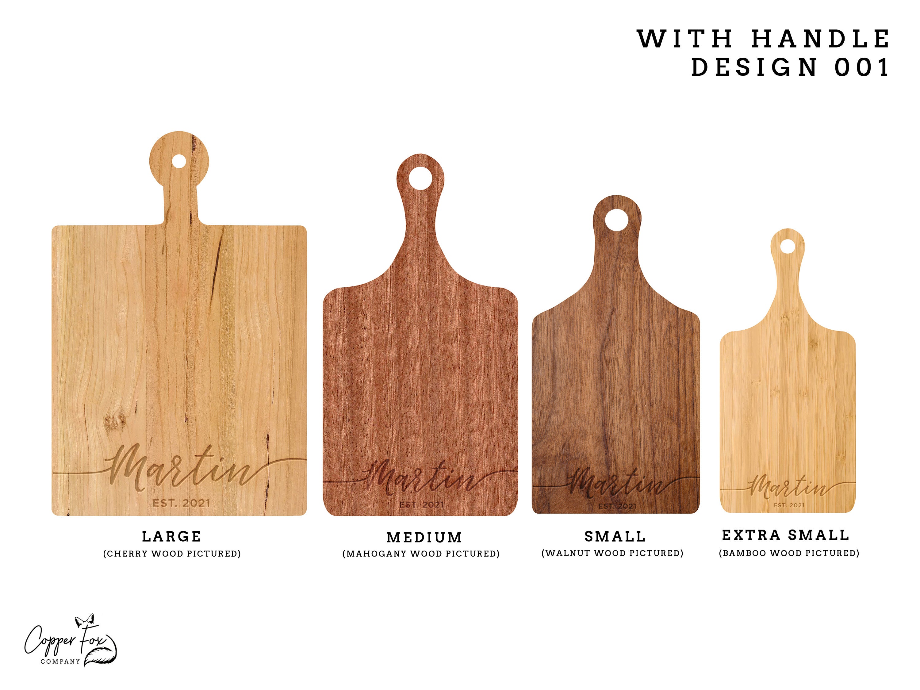 Custom Charcuterie Board Personalized Family Cutting Board with Handle