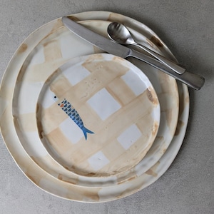 Plates with fish