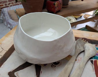 White salad bowl