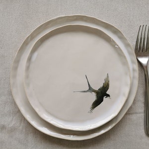 Assiettes en céramique avec oiseaux Hirondelle