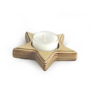 rontool TEA LIGHT STAR made of birch wood