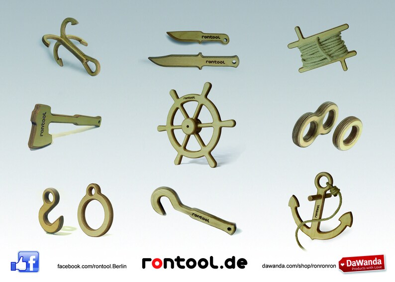 rontool ANCHOR made of wood for little pirates image 3