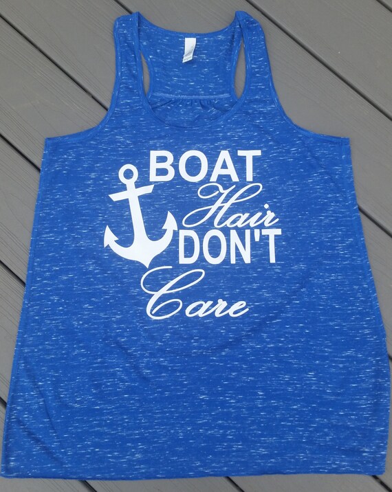 Boat Hair Don't Care Lake Life Racerback Tank Summer | Etsy