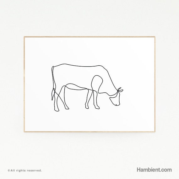 Purple Giraffe Animal Minimal Minimalist Drawing Home Decor Art Poster Print