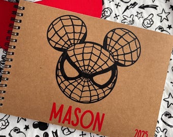 Disney Autograph Book | Spider-Man | Spider Man | Spidey | Minnie Mouse | Mickey Mouse | Disney World | Disneyland | Boys Autograph Book