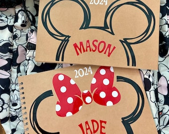 Personalized Autograph Book | Amusement Park Signature Journal | Mouse Theme | Memory Book