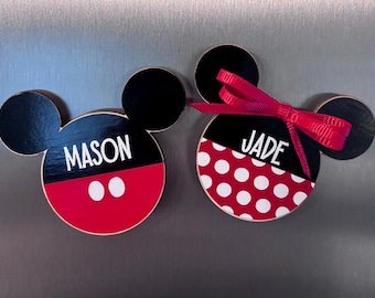 Personalized Disney Magnet | Mickey Mouse | Minnie Mouse | Refrigerator Magnet | Collectible | Fish Extender