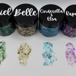 Disney Inspired Face, Hair and Body Glitter | Princess | Hair Gel | Glitter Hair Gel | Face Glitter | 2 oz Jar
