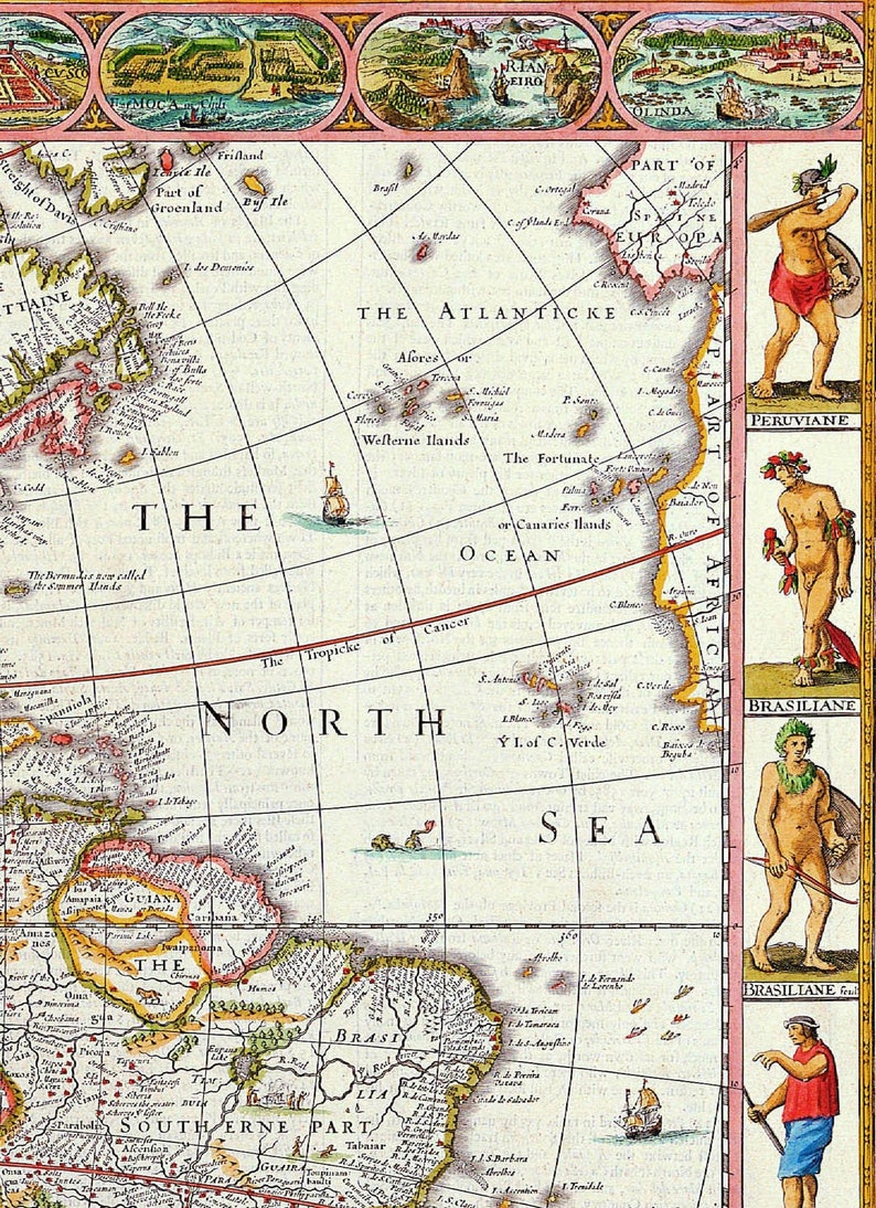 Printable Wall Art Vintage Map Old Americas Instant Etsy