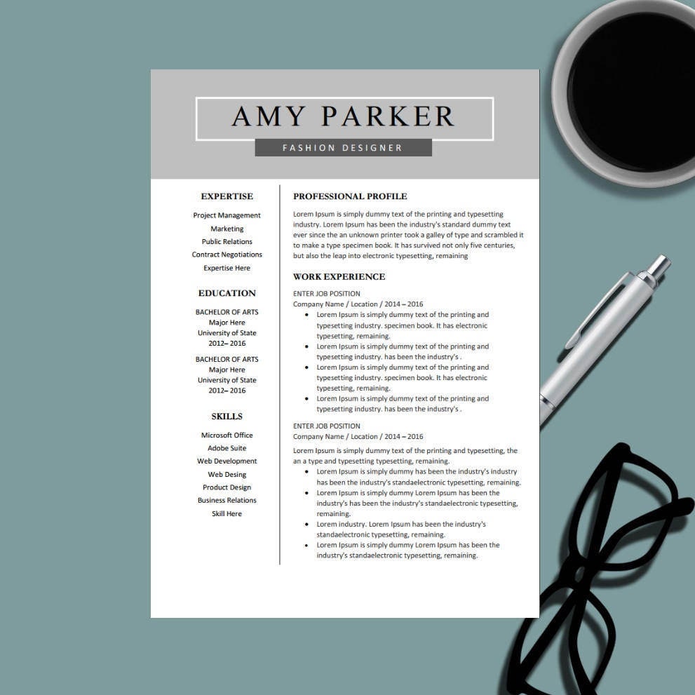 creative professional resume template for ms word modern