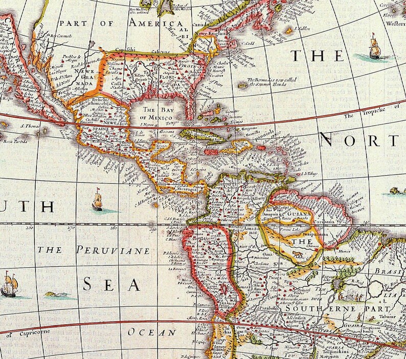 Printable Wall Art Vintage Map Old Americas Instant Etsy