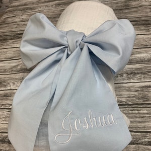 Monogrammed Baby Bow for Swaddle blanket, large baby bow for pictures, monogram bow, baby gift,swaddle blanket with bow, bow wrap, baby sash