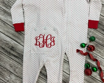 monogrammed baby pajamas
