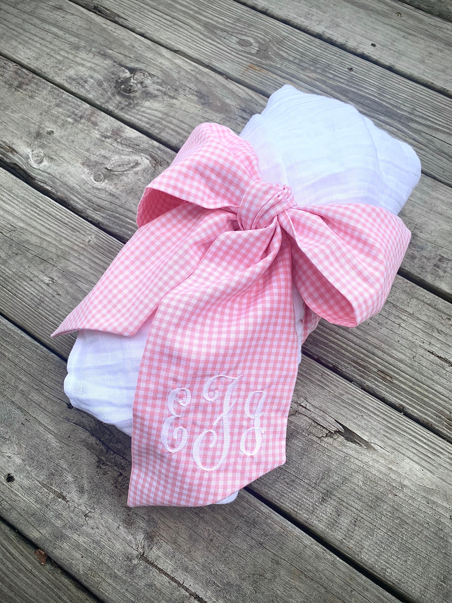 Monogrammed Baby Bow for Swaddle Blanket Large Baby Bow for Etsy