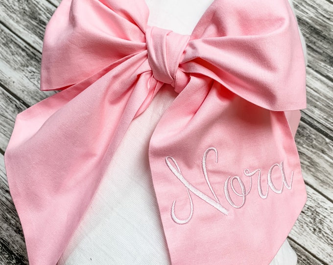 Monogrammed Baby Bow for Swaddle, Swaddle Blanket Bow, Large Baby Bow